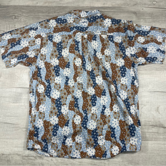 Patagonia Vintage Organic Cotton Button Down Short Sleeve Psycadellic 70s Style - Picture 3 of 8